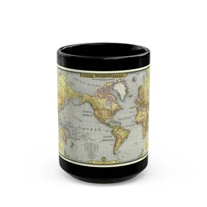 World Map (1943) (Map) Black Coffee Mug - Picture 1 of 9