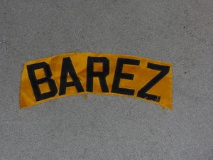 1980er ANGEL BAREZ PITTSBURGH PIRATES GAME WORN GEBRAUCHTES NAMENSSCHILD AUS TRIKOT. - Bild 1 von 1