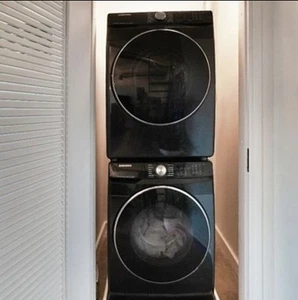 Samsung Stacked Smart Laundry Washer & Gas Dryer (Black Stainless Steel) - Picture 1 of 9