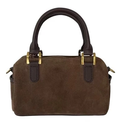 Bolso de hombro retro de gamuza marrón para mujer - Bolso de mano - Bolso de almohada color café otoño Foto 1 de 4