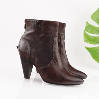 Bota Frye Regina para mujer talla 8 M botín bohemio de cuero marrón con tacón cónico en punta Foto 1 de 4