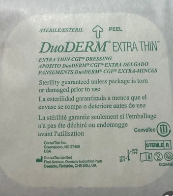 DuoDERM Extra Thin 4x4 Sold as lot of 7 dressing pads . No Box exp: Oct/1/2027 - Image 1 of 2