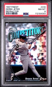 Derek Jeter 1997 Topps Finest Refractor #310 PSA 8 Competitors Yankees - Picture 1 of 2