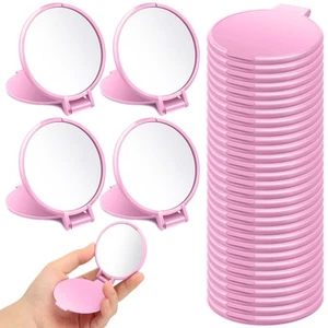 24pcs Mini Compact Mirrors Bulk Round Folding Travel Pocket Makeup Mirror Pink - Picture 1 of 6