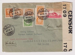 E5232: 1940 Norwegen Herr Kitschener jüdisches Flüchtlingslager Abdeckung - Bild 1 von 2