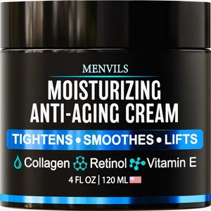 "Men's Face Moisturizer Cream – Anti-Aging Wrinkle Care with Collagen, Retinol - Picture 1 of 10