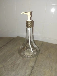 Vintage Avon 8 Unzen klare Handlotion Flasche mit verzierter Goldgitterpumpe — leer - Bild 1 von 8