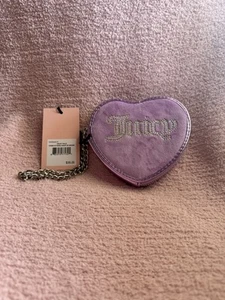 Juicy Couture Geldbörse violett Tüll Perlenstich Herz umlaufender Reißverschluss - Bild 1 von 11