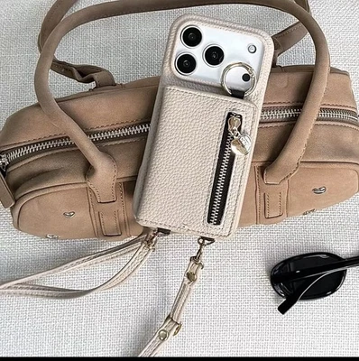 17 pro MaxCrossbody Zipper Wallet Phone Case with Card Slots & Ring Kickstand - Image 1 of 4