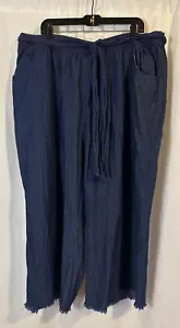 Pantalones Oso Informales Pierna Ancha Peso Ligero Denim Recortado Palazzo Talla 3X - Imagen 1 de 4