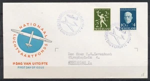 FDC E-18- NATIONAAL LUCHTVAARTFONDS - GETYPT ADRES - GESLOTEN KLEP Va851 - Picture 1 of 2