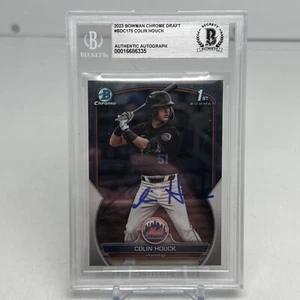 2023 Bowman Colin Houck 1st Chrome BDC-175 New York Mets BAS Slab Auto - Picture 1 of 5