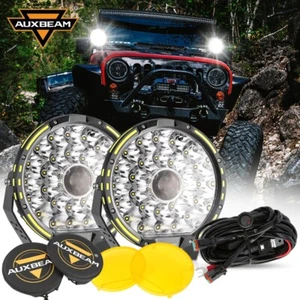 AUXBEAM 9" Pulgadas Redondas LED Luces de Conducción Punto Offroad Lámpara con Juego de 2 Cubiertas - Imagen 1 de 12