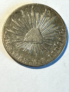 Republic of Mexico 1863 GO YF  SILVER 2 Reales - Picture 1 of 4