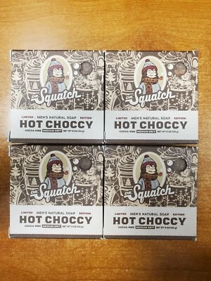 4 barras: jabón en barra de grano medio natural Dr. Squatch para hombre *HOT CHOCCY* 5 oz. ea E6D Foto 1 de 4