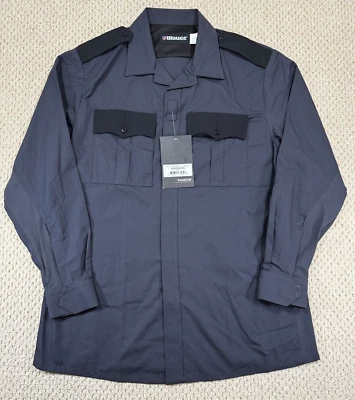 NEW Blauer 8731 TenX Long Sleeve BDU Shirt Men Size L Reg Dark Gray Zip/Snap - Image 1 of 4