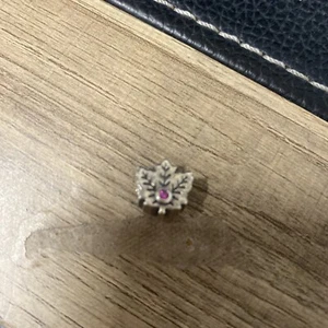 Genuine Pandora Charm Maple Leaf Ruby Sterling Silver 925 ALE - Picture 1 of 4