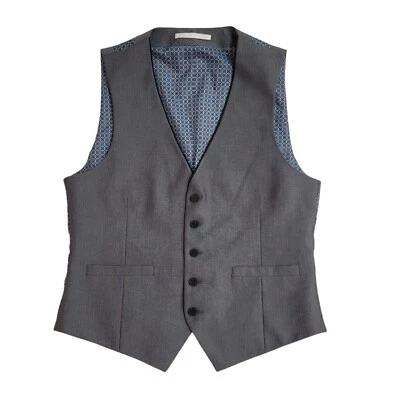 Burton Grey Smart Formal 2 Pocket Waistcoat Men's M 38'' - Image 1 of 4