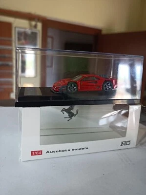 Autobots 1:64 Modello Auto Ferrari F40 Lega Fari Ribaltabili - Rosso - Immagine 1 di 4