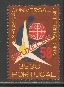 Portugal #831 (A201) Muy bueno como nuevo LH - 1958 3.30e Emblema de Exposición en Bruselas - Imagen 1 de 1
