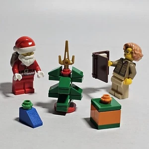 LEGO Christmas Holiday Set 2 Figures Santa & Woman With Book Tree Presents - Picture 1 of 2