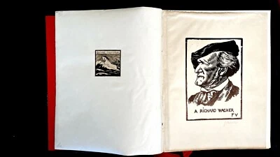 Tristan und Isolde Felix Vallotton portrait of Richard Wagner woodcut - Image 1 of 4