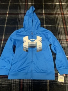 Under Armour Boys Youth Full Zip Hoodies Size 4 Blue Brand New With Tags - Picture 1 of 4