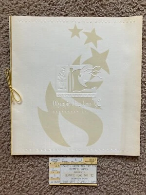 Juegos Olímpicos Atlanta GA 1992 Flag Jam programa y talón de boleto EE. UU. Foto 1 de 3