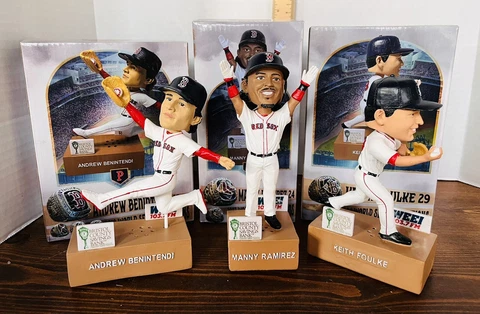 2020 Talking Pawtucket Bobbleheads Manny Ramirez, Foulke, Benintendi Red Sox Lot Cover