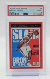 2020-21 Panini NBA Hoops #2 LeBron James Slam Cover PSA 9 Cleveland Cavaliers - Picture 1 of 2