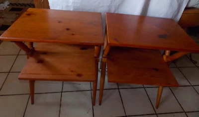 Mesita de noche Mid Century Pine (1 mesa) (NS50) Foto 1 de 4