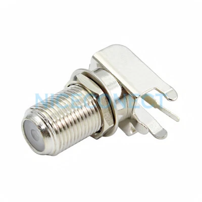100pcs F Jack Right Angle Female Solder Attachment Thru Hole PCB Mount Connector - Image 1 of 4