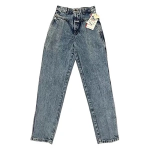 NWT VTG Prezzia Women’s Jrs High Waisted Mom Jeans Acid Wash Bareback 24x29.5 - Picture 1 of 21