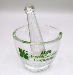 Vintage 6 Oz. Glass Mortar & Pestle W/ Pour Spout Apothecary ￼ - Picture 1 of 9