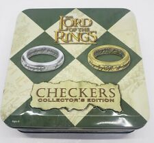 Lord Of The Rings Checkers Set Game Tin Red Black Gold Movie Round Square Box