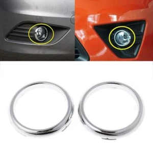 1 Pair ABS Chrome Front Fog Light Lamp Cover Trim Silver - Picture 1 of 8