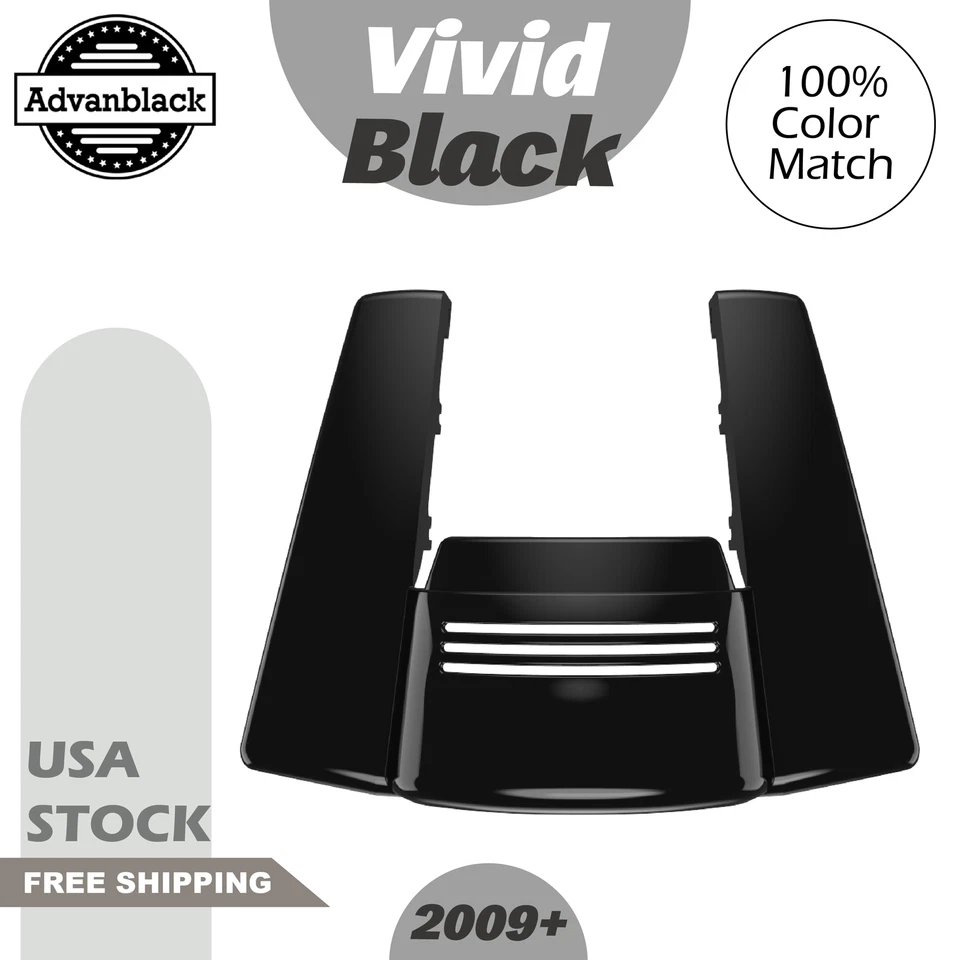Vivid Black Dual Uncut Stretched Rear Fender Extension For 2009+ Harley Touring - Image 1 of 4