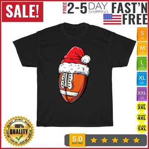Christmas Football Ball Santa Hat Xmas Boys Men Team Sport T Shirt Men Women New - Picture 1 of 9