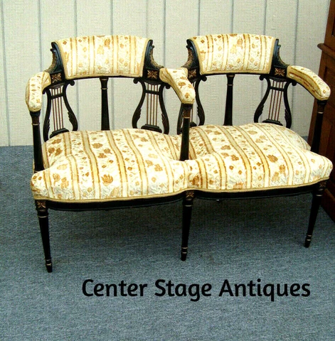 62247  Antique Victorian Settee Loveseat Chair Cover