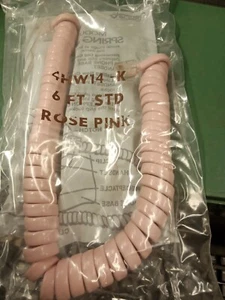 Telephone Handset modular Cord 6ft Rose Pink General Cable 4HW14-K NEW - Picture 1 of 3