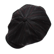 Wigens NWT Limited Series Retro Newsboy Cap Size 59, 7 & 3/8ths Black/Gray/Red