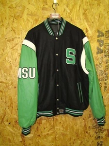 Vintage JH Design Michigan State Spartans Reversible Leather Jacket XL #5345 - Picture 1 of 12