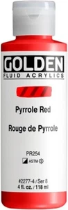 New Golden Fluid Acrylics - Pyrrole Red - 4 oz Bottle - Picture 1 of 5