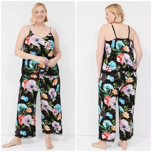 Cacique Seriously Sexy Pyjama-Set Blumenmuster Spitzenbesatz Größe 26/28 4X - Bild 1 von 17