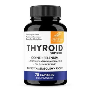 Thyroid Support Complex with Selenium, Zinc, Iodine, L Tyrosine, Ashwagandha ... - Bild 1 von 6