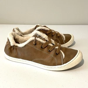 Skechers Bobs Womens Shoes Sz 9.5 Brown Slip ON Laces Suede Fleece Lined Sneaker - Picture 1 of 8
