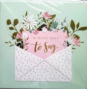 Pack of 6  A Little Note To Say Cards- Floral Thank You Cards - With Envelopes - - Picture 1 of 2