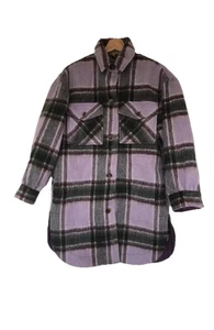 White Stuff lila grün Peggy Wollmischung Shacket Jacke Größe 8 Knopfleiste Damen - Bild 1 von 11