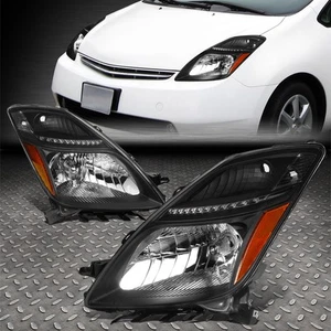 FOR 06-09 TOYOTA PRIUS OE STYLE BLACK HOUSING AMBER CORNER HID XENON HEADLIGHTS - Picture 1 of 8