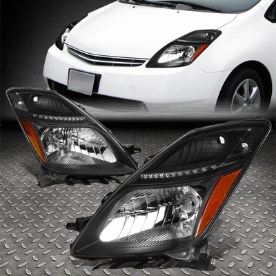 PARA 06-09 TOYOTA PRIUS ESTILO OE CARCASA NEGRA ÁMBAR ESQUINA OCULTA FAROS XENÓN Foto 1 de 4